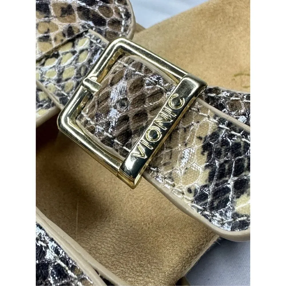 VIONIC NEW Radia Snakeskin Wedge Sandals Slides Size 8